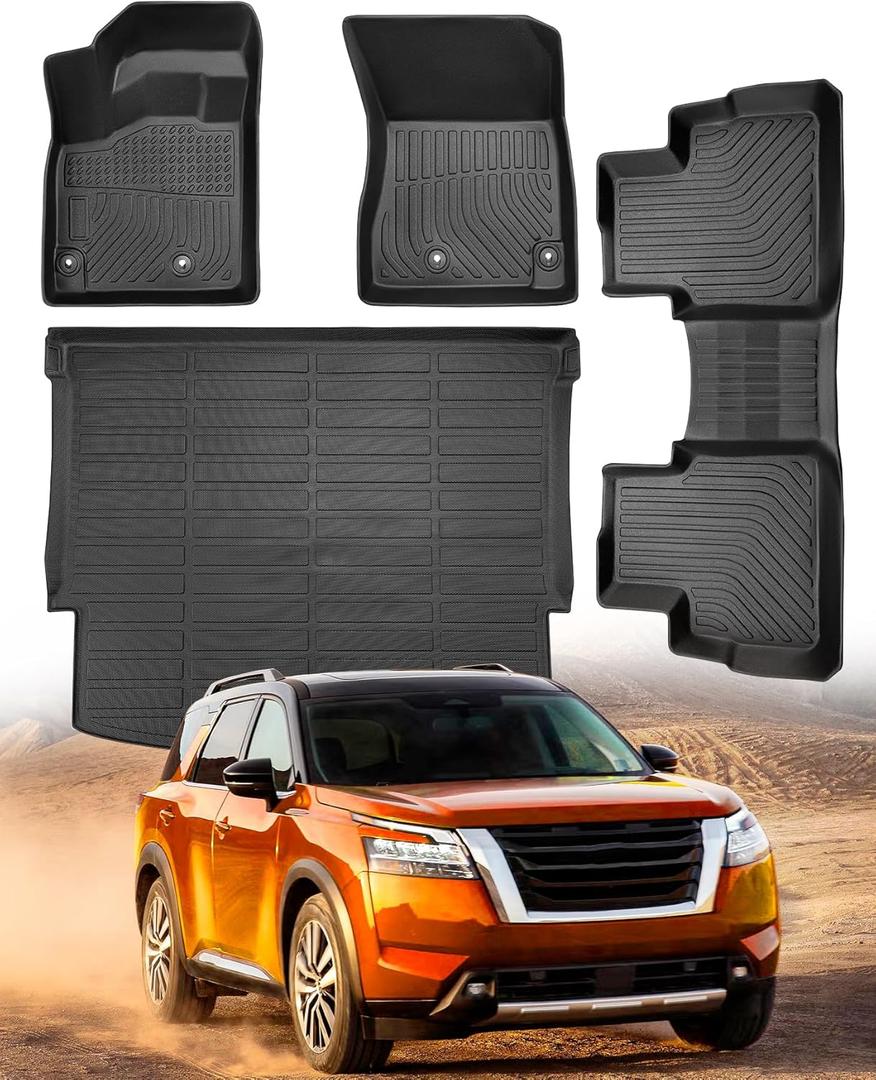 for Nissan Rogue Floor Mats 2025 2024 2023 2022 2021, Full Set TPE All Weather Cargo Liners Trunk Mat Carpet Rubber for Nissan Rogue Car Interior Accessories 2021-2025 NOT for Rogue Select/Sport