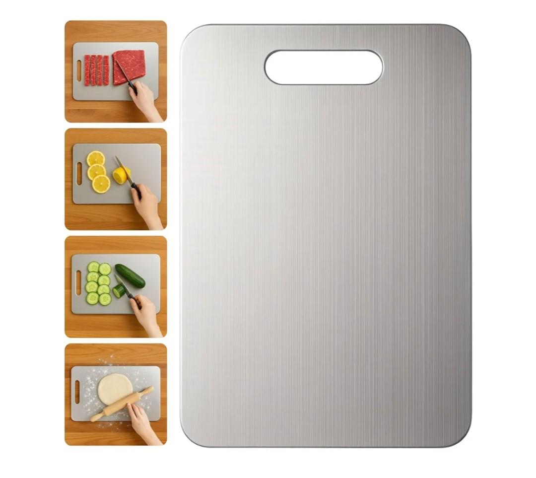 Titanium Cutting Board, 100% Pure Titanium Cutting Boards for Kitchen – Non Stick, Food-Grade, Hygiene & Durability Chopping Mat, Double Sided Chopping Board, Dishwasher Safe (13 x 9 Inch)
