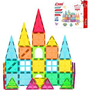 Bmag Magnetic Tiles Toys for Kids, Starter Set 3D Magnet Building Blocks Construction Playboards, STEM Learning Educational Toddlers Toy Gift for 3+ Year Old Boys and Girls