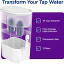 PUR Water Filter Dispenser XL 44-Cup with 2 Genuine PUR Filters, Largest Available, 44-Cup Capacity, 2-in-1 Powerful, Faster Filtration, Dishwasher Safe, (PDI4000Z)