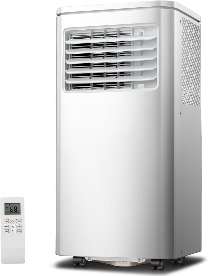 3-in-1 Portable AC Units Cools 350 Sq.Ft.,8000BTU Portable Air Conditioners Coolerwith Remote Control 24H Timer Sleep Mode,AC Unit for Indoor Use Bedroom Dorm (White)