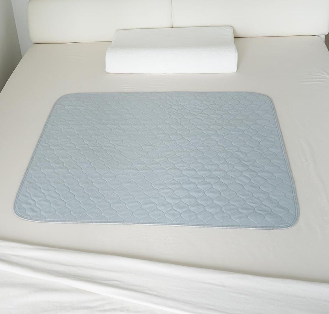 Pack of 2 Careboree Soft-Brushed Absorbent Washable Incontinence Underpads Leakproof Pee Pads Waterproof Reusable 34X36 Fits Twin Bed Durable Draw Sheet Mattress Protector