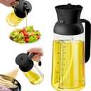 YARRAMATE Large Capacity 2 in 1 Oil Sprayer for Cooking with Measuring, 18oz/550ml Olive Oil Dispenser for Kitchen, Food-grade Oil Spritzer Bottle for Air Fryer, Salad BBQ (Black)