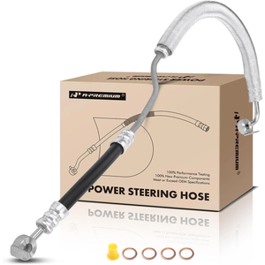 A-Premium Power Steering Pressure Hose Line Assembly Compatible with Ford Edge & Lincoln MKX, 2007 2008 2009 2010, 3.5L, with Washer & Aluminum Foil Sheath, Pump To Gear/Rack Pinion