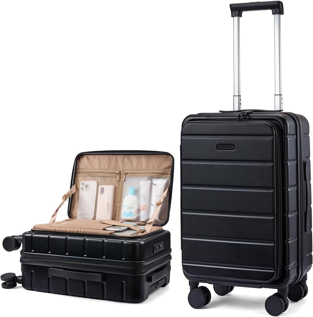LOVEVOOK Carry On Luggage 22x14x9 Airline Approved with Spinner Wheels, 20 Inch Small Carry On Suitcase with TSA Lock, Expandable Hard Shell Suitcases for Men Women