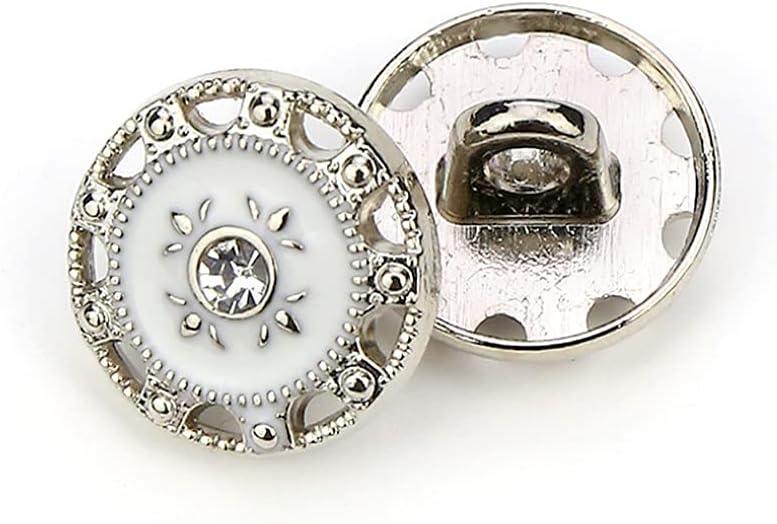 Vintage Hollow Edge Enamel Sewing Shank Buttons 20 Pcs - 12.5mm, 1/2"