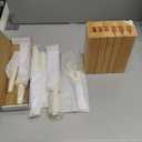 Premium Quality 8-Piece Knife Set with Block, Lightweight and Strong,  Ergonomic Handles for Home,Dishwasher Safe  (Large, White)