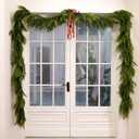 12FTx1 Real Touch Norfolk Pine Garland Artificial Faux Greenery Garlands Christmas Norfolk Pine Garland for Christmas Holiday Seasonal Indoor Mantle Decor (1, 12FT)