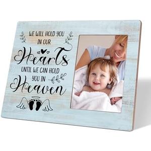 rorusio Baby Picture Frame, 8x10 Wood Picture Frame Fits a 4 x 6 Inch Photo, Funeral Decorations, Miscarriage Gifts for Dad Mothers, In Memory of Loved One Gifts, Angel Baby Memorial Gift,10, Pack 2