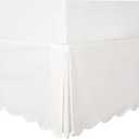 HIG Off-White Chic Full Bed Skirt - Easy Fit Scallop Edge Pleated Bedskirts, 14 Inch Drop Anti-Slip Dust Ruffle, Thick Fabric for Enhanced Privacy, Pre-Washed for Long-Lasting Use(N60022)