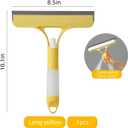 Shower Squeegee for Glass Doors All-Purpose Window Squeegee for Tile Shower Walls Mirror Bathroom Car Window Cleaning (Yellow)