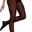 OEAK Womens Fleece Lined Tights Fake Translucent Pantyhose Thermal Opaque High Waisted Winter Legging Footed Sheer Tights (Small-Medium)