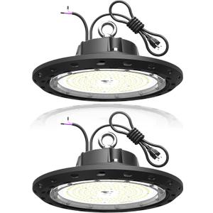 2Pack 150W UFO LED High Bay Light 22500LM 0-10V Dimmable Eqv.600W HPS/MH High Bay Led Shop Lights 5000K High Bay Led Lights for Shop Warehouse Factory