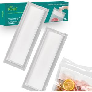 Liquid Block (20 Count) - Bag Companion, Tightly Vacuum And Seal Moist Food, Compatible with both 11" Rolls and Precut Bags, Perfect for Fresh Food Storage