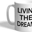 Custom Coffee Mug 11 Ounces Living' The Dream at Beach Ceramic Tea Cup Design Only