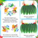 Shihanee Hawaiian Hula Grass Skirt Set Coconut Bra Tropical Leaf Hula Skirt with Artificial Hibiscus Flowers Leis for Women