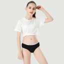 Demifill Teen Girls Underwear Cotton Briefs Soft Panties for Teens Pack of 6 Multipack (Black, L)