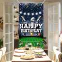 Football Happy Birthday Door Backdrop Banner American Football Victory Celebration Theme Door Decor for Football Fan Men Boys Girls Birthday Party Decorations Supplies 35.4x72.8in-BECKTEN