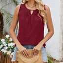 Womens Casual Summer Tank Tops 2025 Sleeveless Business Work Shirts Loose Fit Trendy Tops Flowy Clothes Outfits (Red, L)