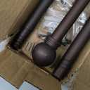 Curtain Rods for Window 32 and 48, Brown 5/8 inch Splicing Single Window Curtain Rod Set with Brackets