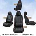 Coverado Universal Seat Covers Full Set, 5 Seats Universal Seat Covers for Cars, Waterproof Nappa Leather Car Seat Covers with Head Pillow, Auto Protectors Fit for Most Pick-up Truck, Black&Redline
