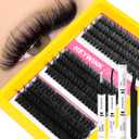 Lash Clusters Kit 60D 80D 100D Thick Cluster Eyelash Extensions 12-18mm Lash Clusters Individual Lash Extensions DIY Clusters Lashes Extension at Home (60D+80D+100D 12-18MM Kit)