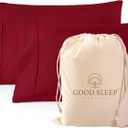 1000 TC Burgundy Standard Pillowcases Set of 2 100% Egyptian Cotton Pillow Cases with Long Staple Cotton & Sateen Weave, Silky Soft Hotel - Like Bed Pillow Covers for Comfy Sleeping, Snug Fit