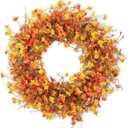 24 Inch Fall Wreaths for Front Door Boho Fall Wreath Rustic Autumn Wreath