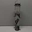 ERYTLLY Metal Bird Feeders - Tube Feeder for Wild Birds, 1.4mm Thick Transparent Tube, Squirrel Proof Hanger (Coffee-Metal 6 Feeding Ports)