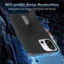 Compatible for Oneplus 13S / 13T Phone Case with Screen Protector, 360 Rotatable Folding Hidden Kickstand/Stand Silicone TPU Protective Cover Case for Oneplus 1+ 13S/13T 5G 2025 - Black