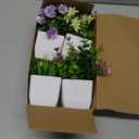 Der Rose 4 Pack Small Fake Plants Mini Artificial Faux Plants Indoor with Flowers Spring Decorations for Home Room Farmhouse Desk House Bathroom Decor