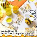 Ferreve 60 Set Back to School Crafts Kits Bee Keychains with Positive Gift Cards for Classroom Activities Beadable Keychains with Inspirational Beads