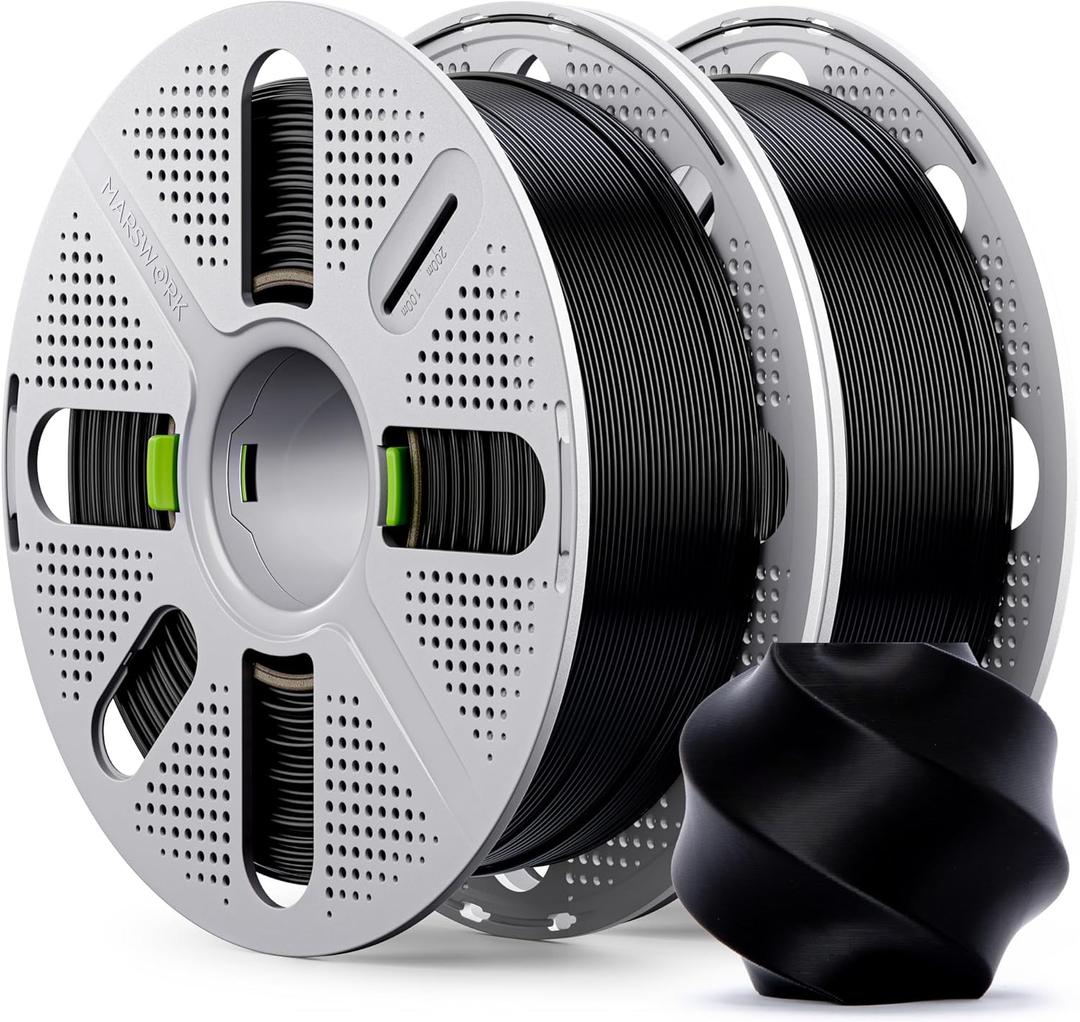 PLA Basic, Pre-Dried Filament with Quick-Swap Reusable Spool 2kg (4.4lbs), 1.75mm 3D Printing Filament, Compatible with Bambu Lab 3D Printers  Black + Black