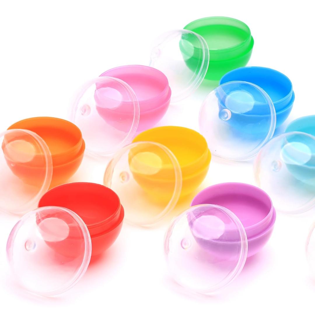 Capsule Vending Machine Translucent Round Capsules Empty 50 pcs 1.26 inch - Gumball Machine Capsules Bulk Party Favors Containers - Easter Basket Stuffers Gifts Pinata Stuffers DIY Craft Supplies