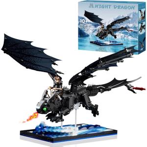 JOJO&Peach Night Dragon Building Sets for Boys Aged 10+, Buildable Toy Kit for Home Dcor & Display, Birthday Gift for Teens Adults Girlfriend Mom Wife(940 Pieces)