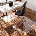 Azadx Tempered Glass Chair Mat for Carpet 32" x 48" Heavy Duty Office Chair Mat for Carpets 1/5" Thick for Carpeted Floor/Hard Floor Easy Glide Carpet Protector with Round Corner and Polished Edge