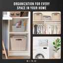 BINO | Woven Plastic Basket | XS (Natural Grey), 5-Pack | THE JUTE COLLECTION | Home Organization, Space - Saving Storage, Stylish Design | Jute Basket | Plastic Storage Basket