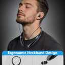 Neckband Bluetooth Headphone, Bluetooth 5.3 Retractable Headphones 18Hrs Extra Long Playtime Stereo Bass in-Ear Headsets with Mic, IPX5 Waterproof Earphones for Sport, Business