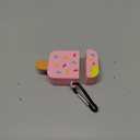 Airpods 2 &1 Cute Silicone Case Cover with Keychain, 360° Protective Case Compatible with Apple Airpod 1st and 2D Generation case (Ice Cream Pink)  4 Pack