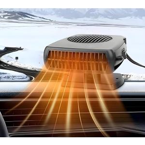 Car Heater, 12V 200W Portable Car Heater and Defroster, 2-in-1 Fast Heating Heater for Car Plug in Cigarette Lighter, 360 Car Windshield Defroster Suitable for Vehicles, Cars, RVs, and SUVs