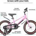 KEANO 12-20" Kids Bike for 3-10 Yrs, Light-Up Training Wheels, 16 Inch with Training Wheels