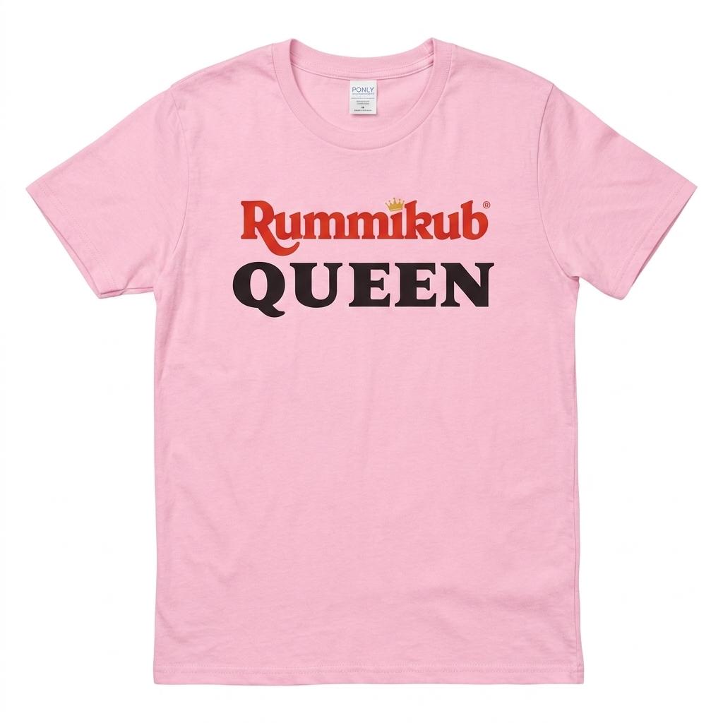 Rummikub Queen Unisex Short Sleeve T-Shirt Pink, Size M