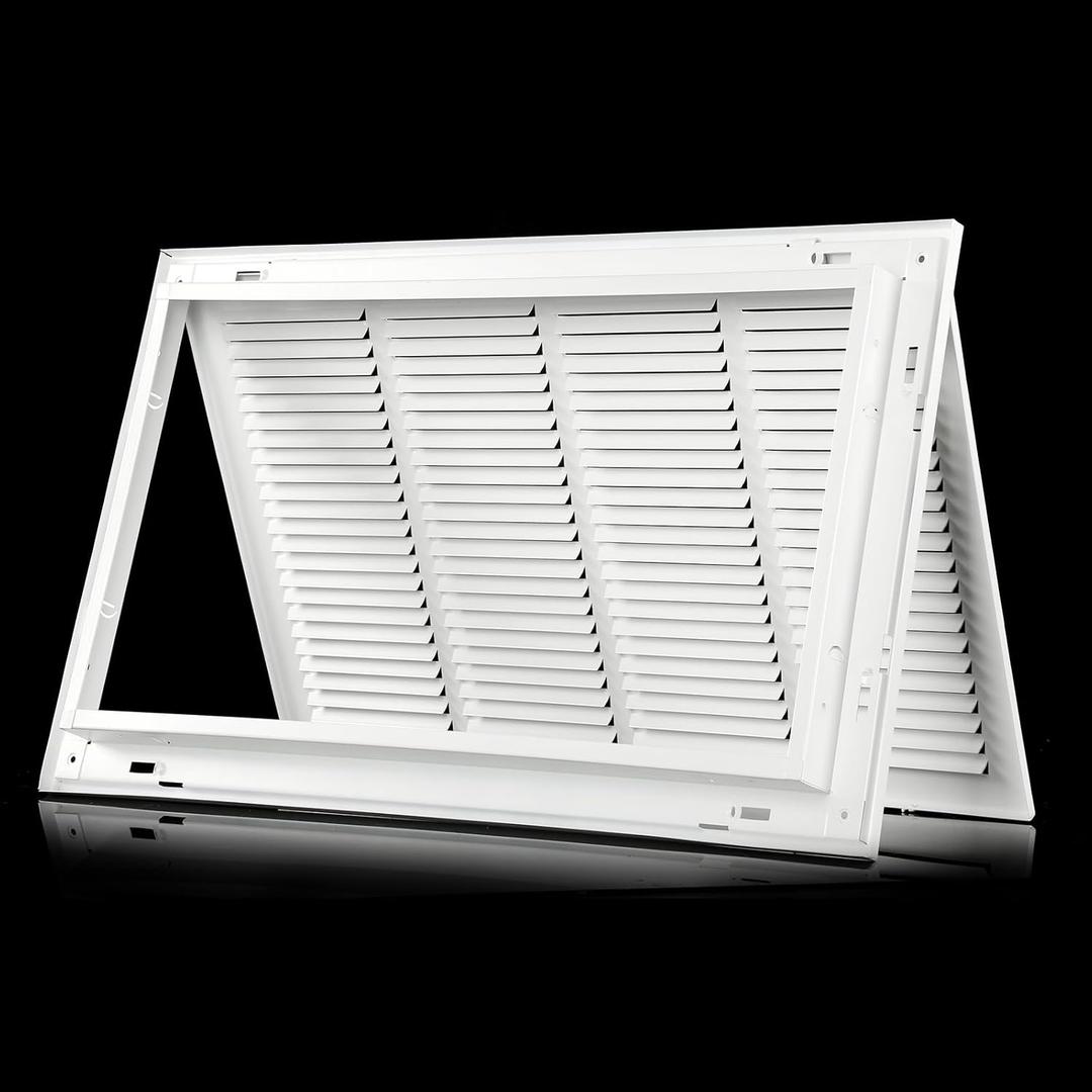 24x14 Return Air Grille [Duct Opening],Steel Air Return Vent Cover [Fixed Hinged] for 1-inch Filters,Return Air Grilles for Sidewall and Ceiling (24"W x 14"H [Duct Opening])