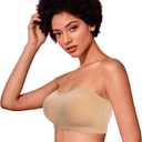 Strapless Bras for Women, Wirefree Non-Slip Seamless Strapless Bra Bandeau Tops for Women (M)