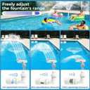 Adjustable Pool Fountain with 5 Nozzles for Above Ground and Inground Pools, 360 Direction Control with 2 Adapter, High-Efficiency Cooling Waterfall Sprinkler and Aerator (2025 Upgrade) (White)