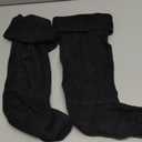 Syhood Women's Fleece Socks - Warm Thermal Boot Liners for Rain Boots, Hiking & Winter (Black)
