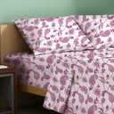 TEXAS LINEN CO. 100% Organic Cotton Printed Sheets Queen Size - 4 PC Organic Cotton Percale Sheets Queen Set (Paisley), Cooling & Breathable Sheet, 16" Deep Pocket Hotel Bedding - GOTS Certified