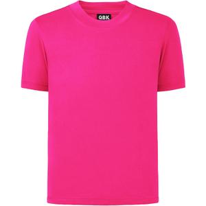 QBK 2T to Youth Neon Shirt Kids UPF 50+ Dry Fit Athletic Short Sleeve Rash Guard T Shirts for Boys Girls Sports Undershirt (Pink)