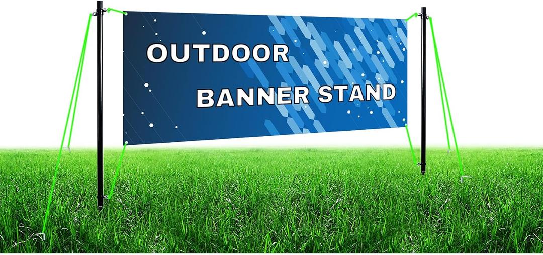 Outdoor Banner Stand -Great for 4‘-10' Width x 2'-3.5' High Outdoor Sign Holder Stand Display (Stand ONLY) (Style #2)
