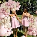Dusty Pink Balloon Arch Garland Kit 124Pcs Boho Blush Neutral Pink White Sand White Balloons Different Size for Girls Baby Shower Birthday Wedding Gender Reveal Party Decorations